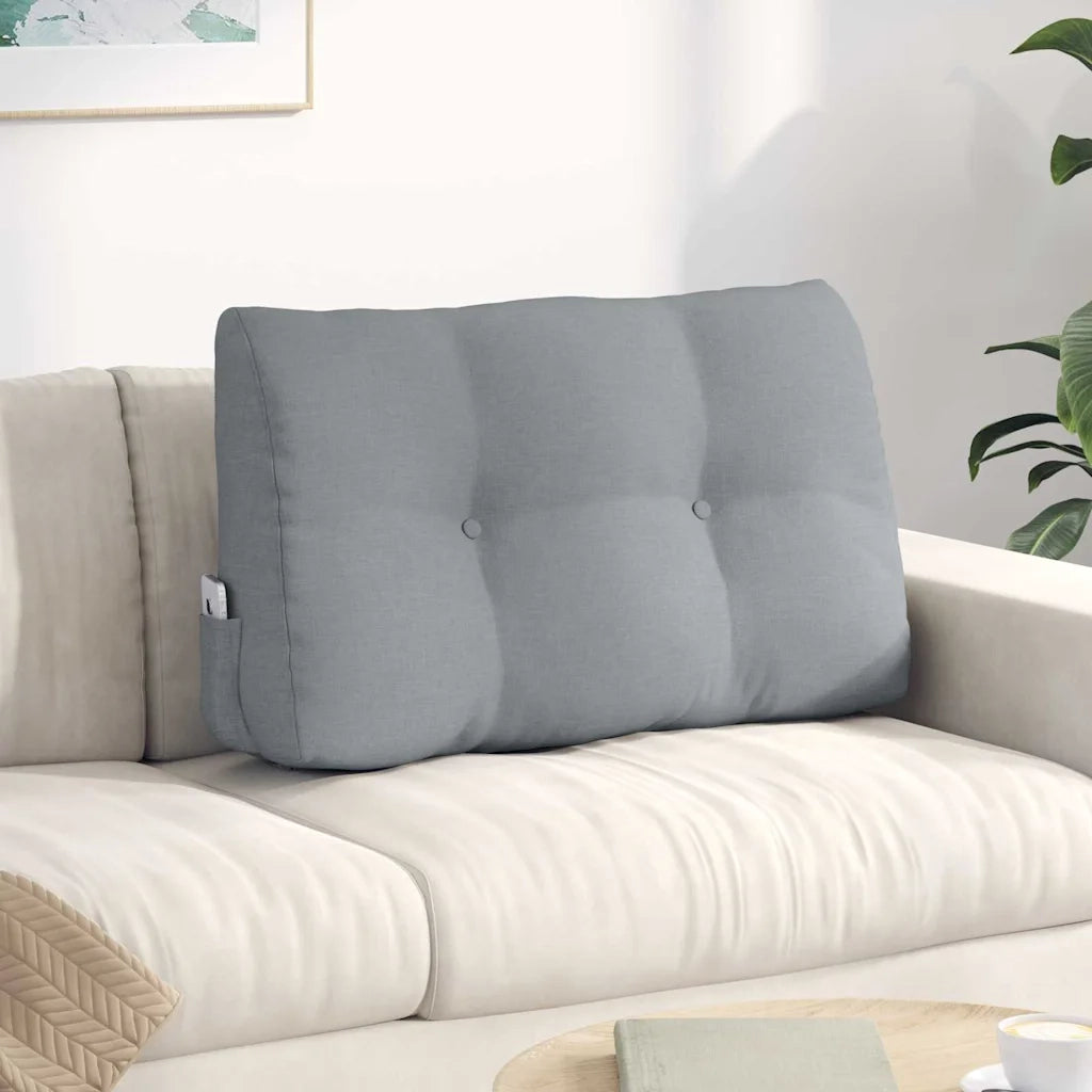 Cuscino per Schiena Grigio chiaro 80 x 24 x 50 cm Tessuto