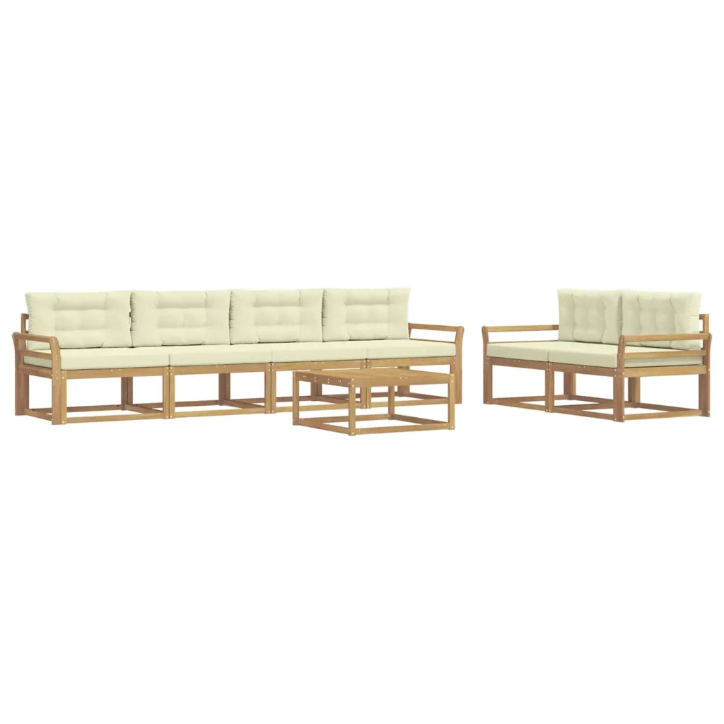 Set di divani da esterno 6 pz Bianco e Crema 3386094