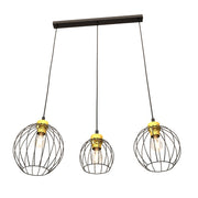 Lampada a sospensione NANDO in acciaio nero e oro