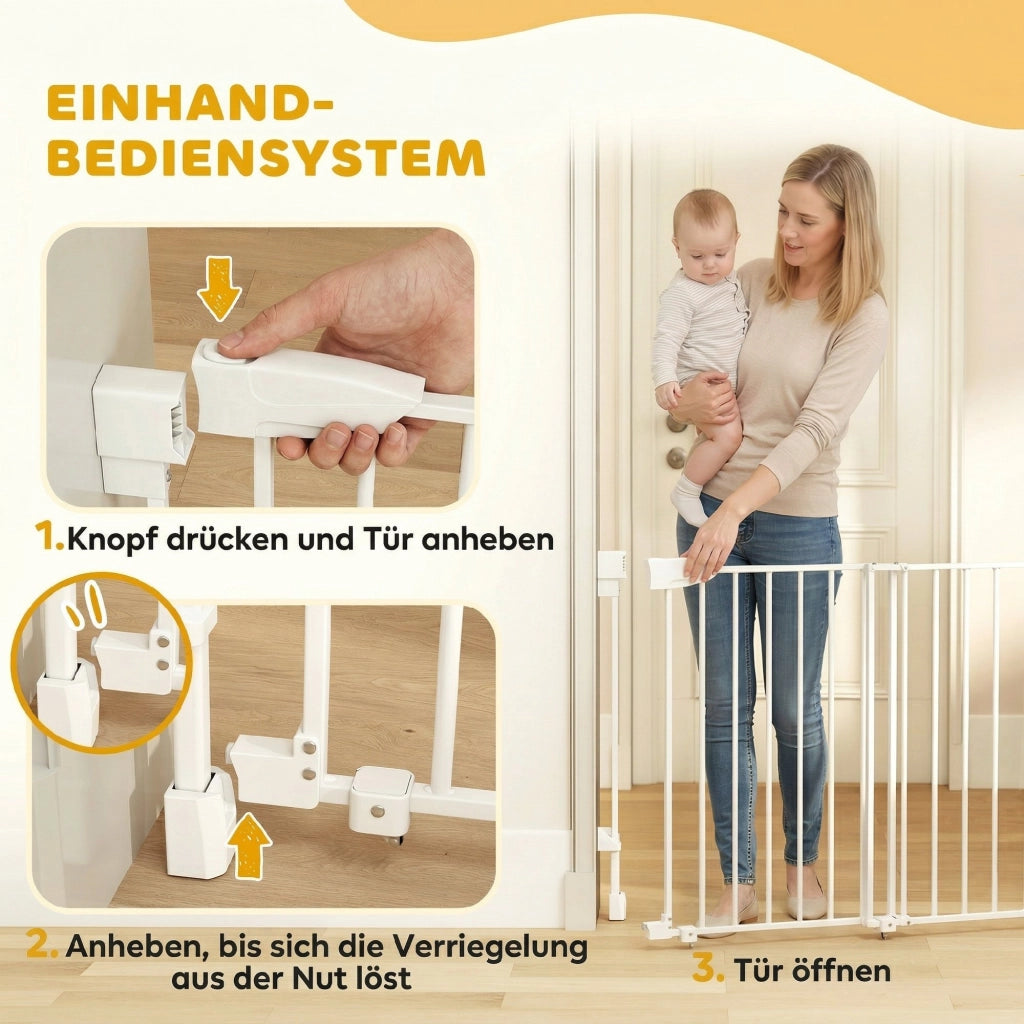 Cancello di sicurezza per bambini ¨C zephmum ¨C bianco 74.5-111.5cm