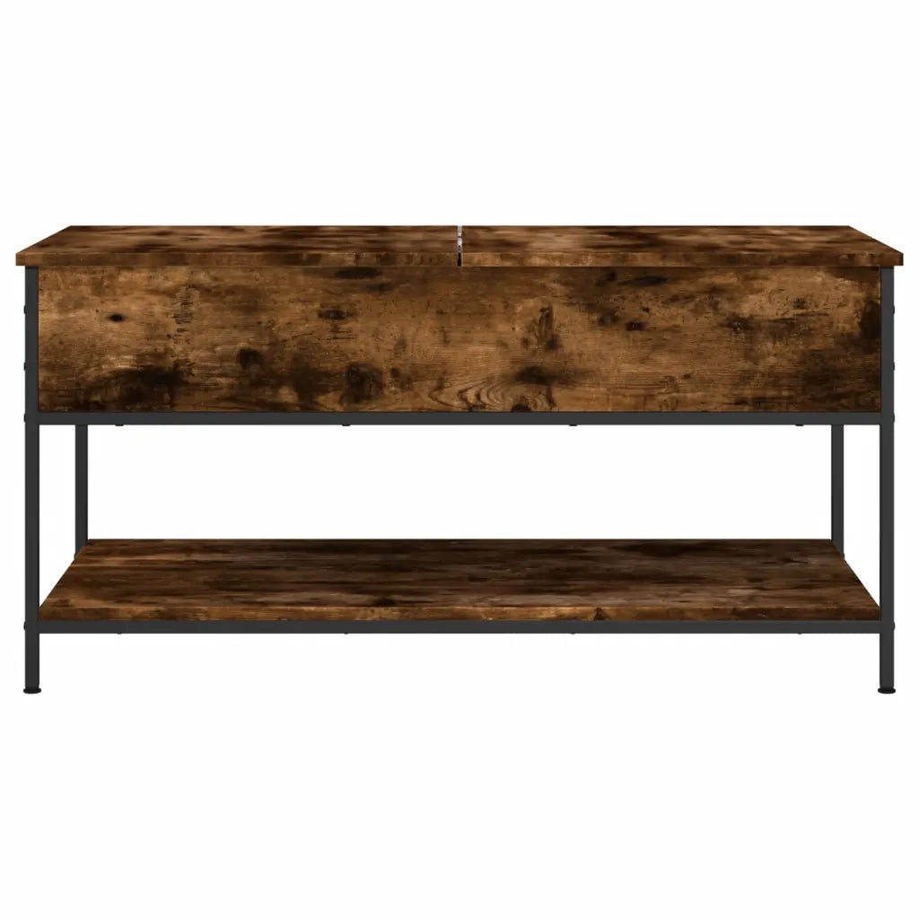 Tavolino salotto | Tavolino da caff¨¨ | Tavolino da Soggiorno Rovere Fumo 100x50x50 cm Multistrato e Metallo