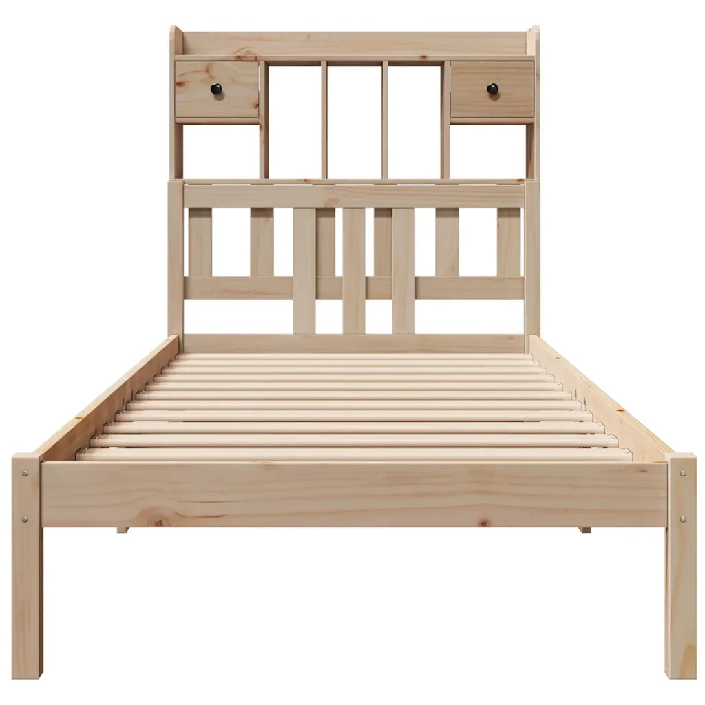 Letto Libreria senza Materasso 90x190 cm Legno Massello Pino 3322327