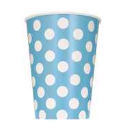 Trade Shop - 36 Bicchieri Carta Feste Azzurro Pois Compleanni Matrimonio Nascita Battesimo -