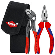 Knipex 00 20 72 V06 Set di pinze 2 pezzi con pinza universale a punta e pinza regolabile Mini Cobra custodia per cintura colore Nero