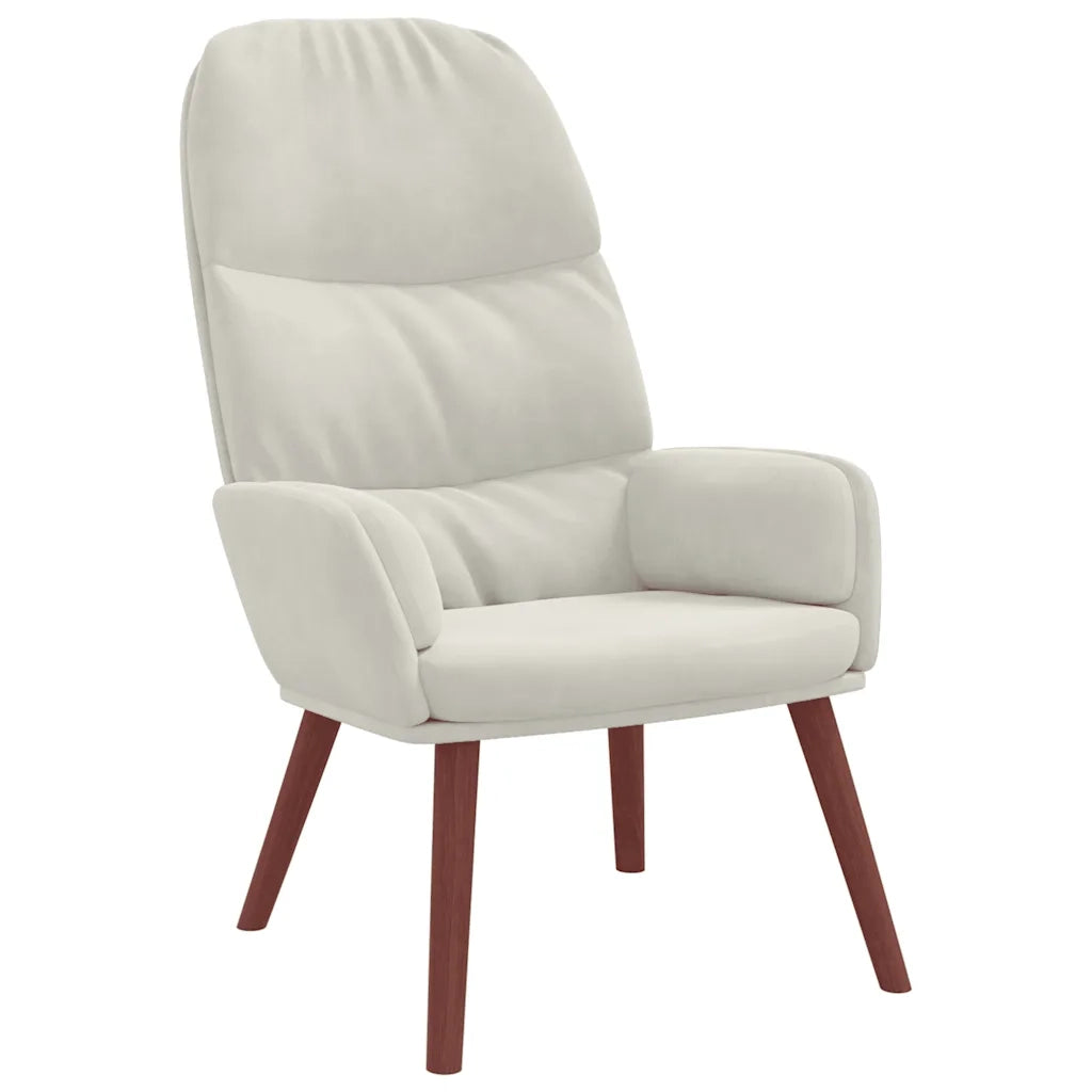 Poltrona | Sedia Relax Bianco Crema Velluto