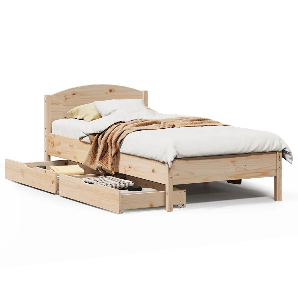 Giroletto senza Materasso 100x200 cm in Legno Massello di Pino 3301842