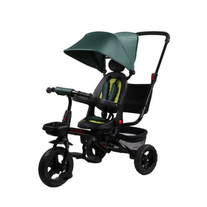 Triciclo My Way Passeggino  per Bambini 105,5x52x99 cm Pieghevole Seggiolino Girevole Verde