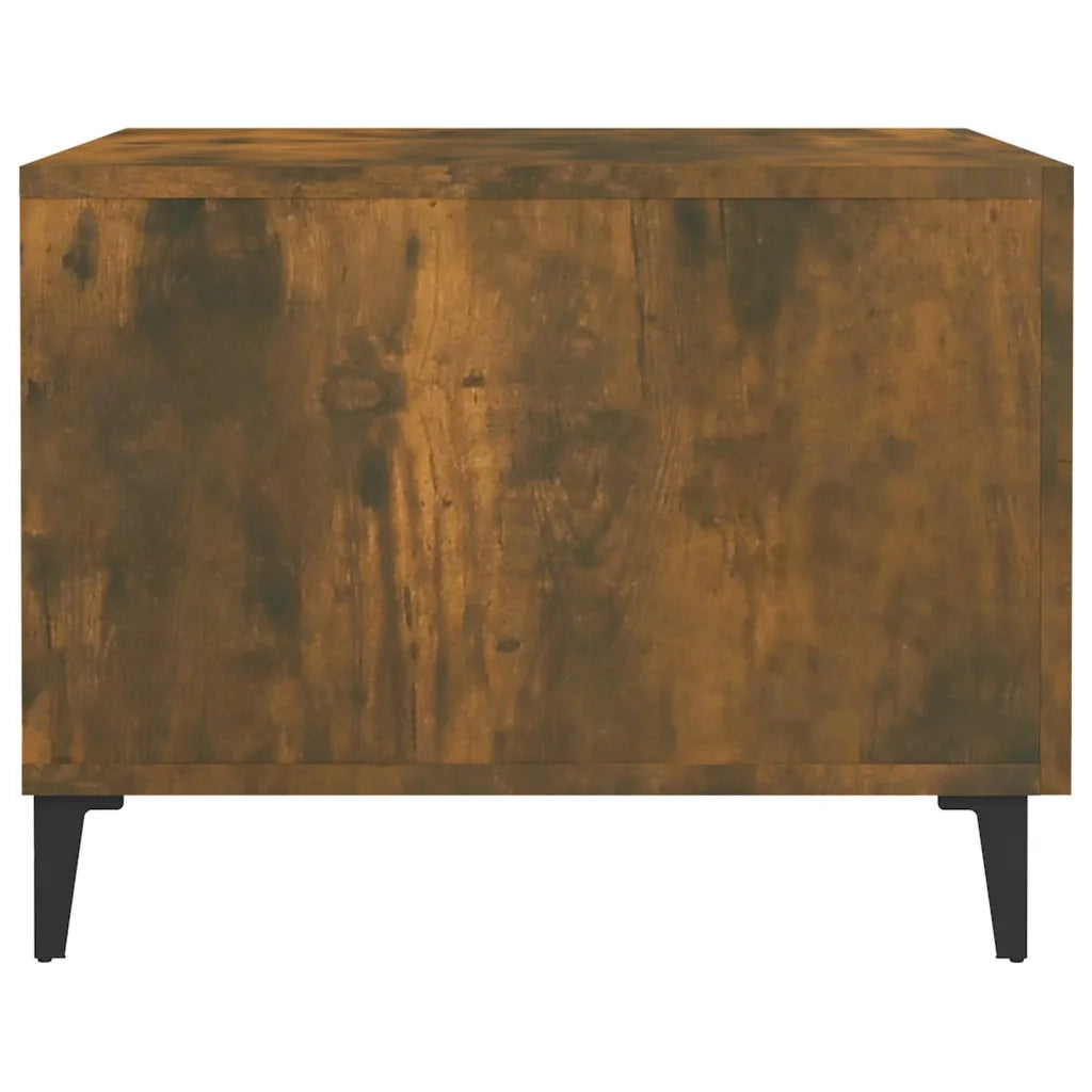 Tavolino da Salotto con Gambe in Metallo Rovere Fumo 50x50x40cm 817537