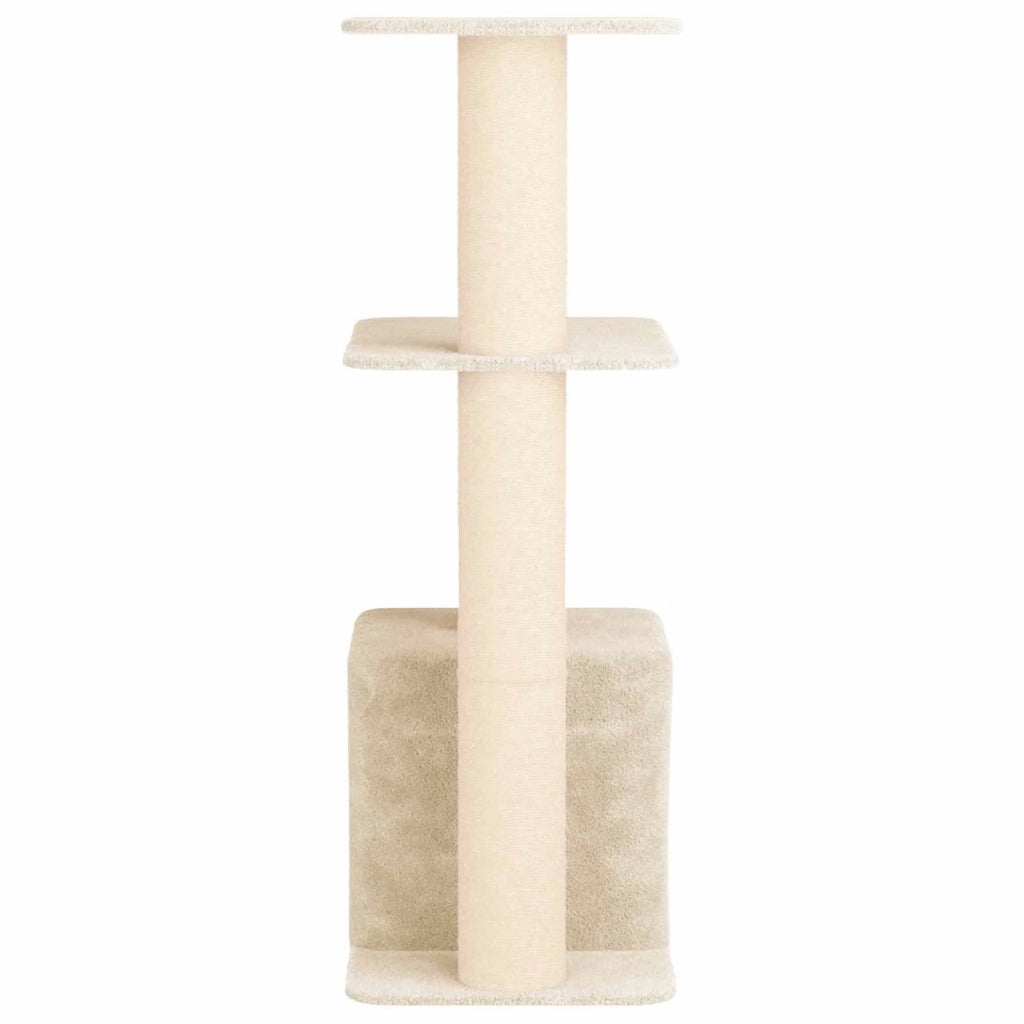 Albero per gatti con pali per graffiare in sisal Crema 133 cm 42033066