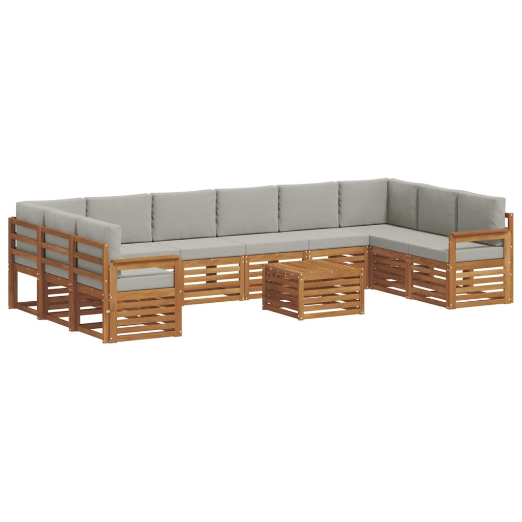 Set divano sezionale 11 pcs Grigio Naturale e Chiaro 3375586