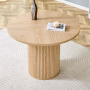 Tavolo da pranzo rotondo in MDF con piano a 4 segmenti e base cilindrica in metallo, per sala da pranzo, 100 cm
