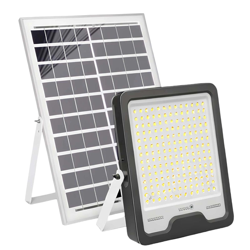 Proiettore Solare LED 20W Batteria 25000mAh per Illuminazione Esterna Nero Avizar