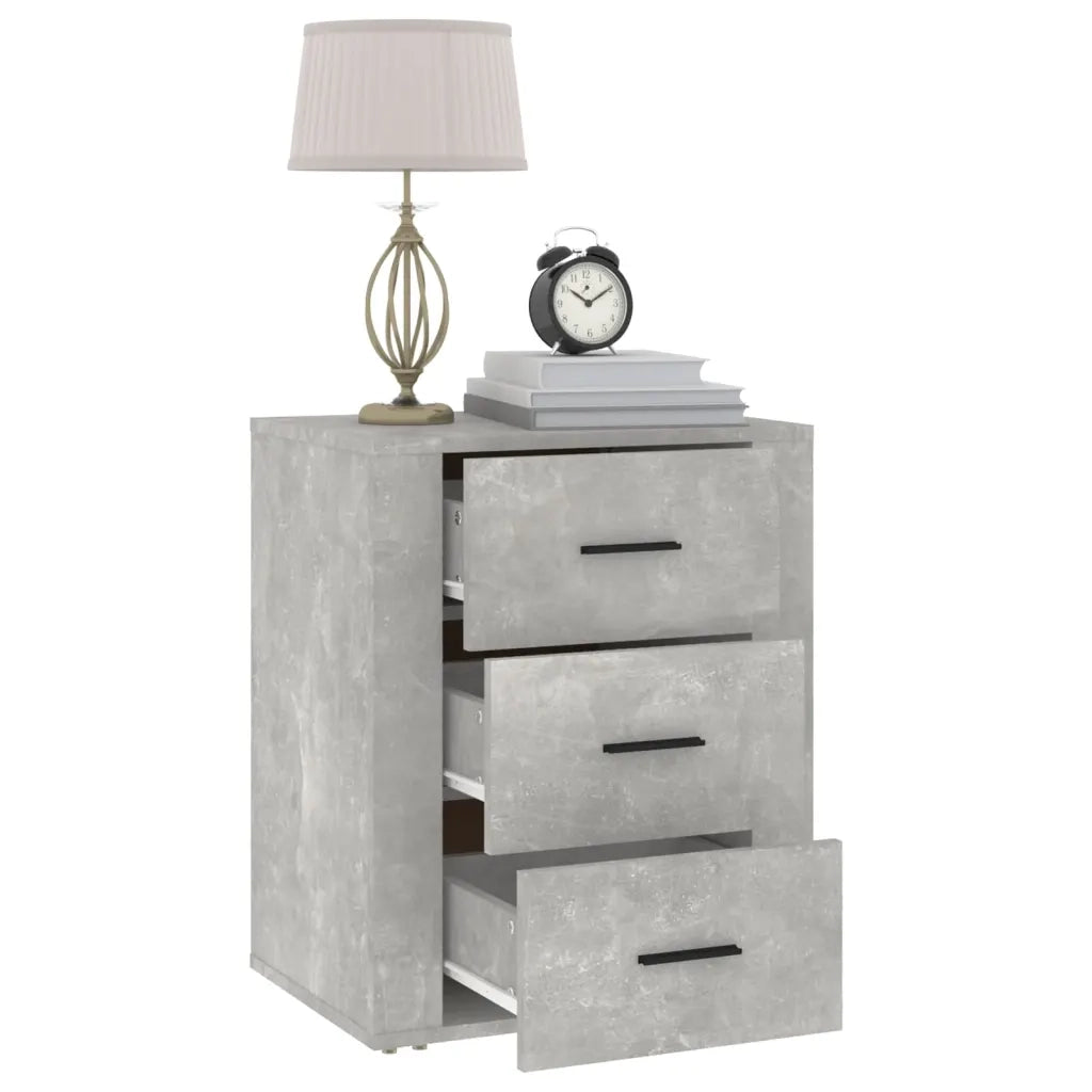 Comodino Grigio Cemento 50x36x60 cm in Legno Multistrato 816716