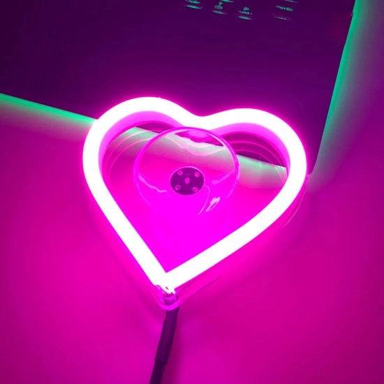 Sfeerverlichting per auto per l'abitacolo - Neon LED-luce di finestratura a forma di cuore per San Valentino - Sfeerverlichting LED - Accessori unici per l'abitacolo dell'auto per esprimere la tua personalità (rosa)