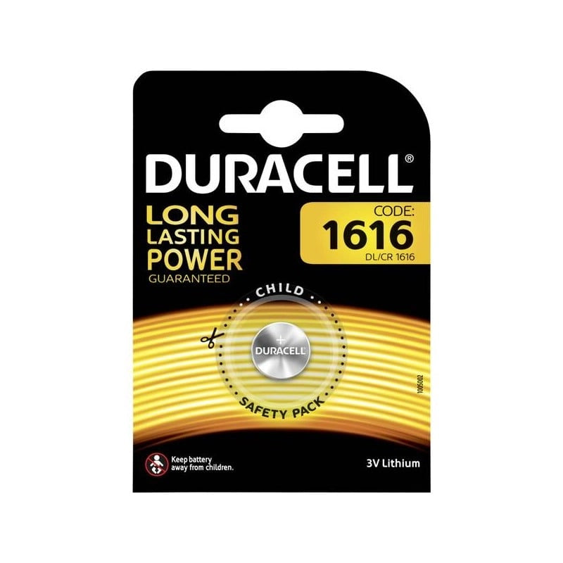 PILA A BOTTONE '1616' Blister 1 pezzo - 10 pezzi- DURACELL