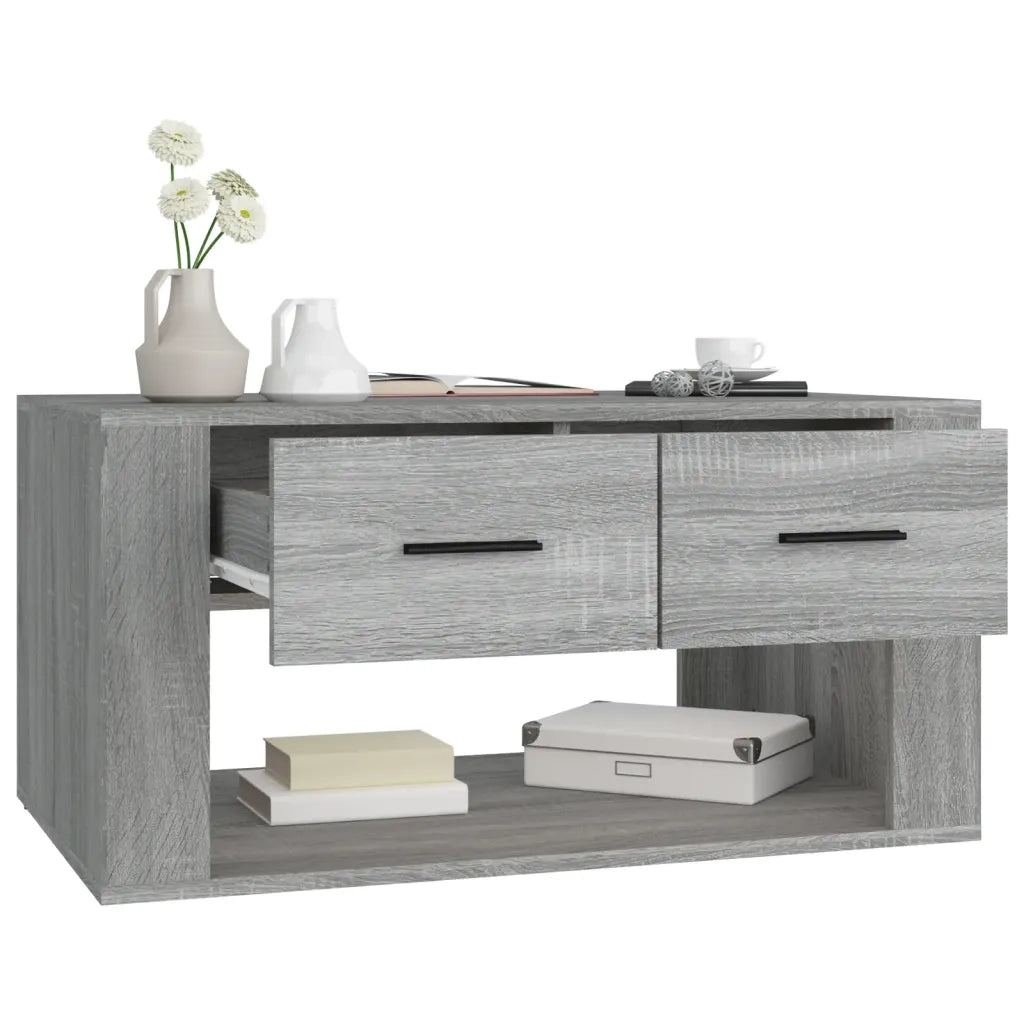 Tavolino da Salotto Grigio Sonoma 80x50x40 cm Legno Multistrato
