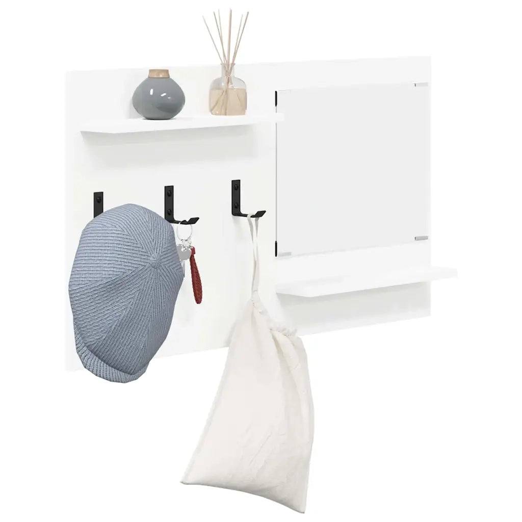vidaXL Appendiabiti a muro Bianco 90 x 10 x 50 cm Legno multistrato