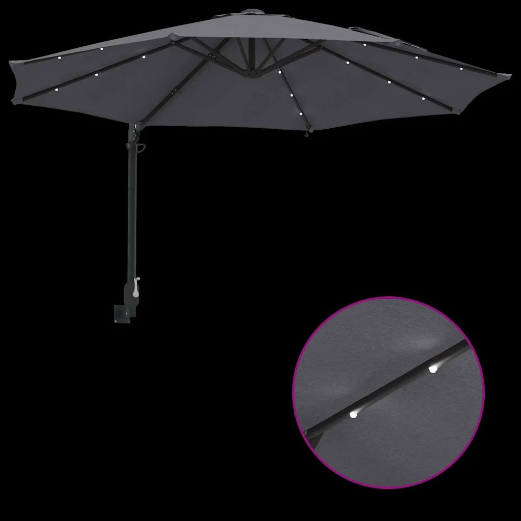 Ombrello da giardino-Ombrellone da spiaggia Antracite 248 x 248 x 148 cm 744472