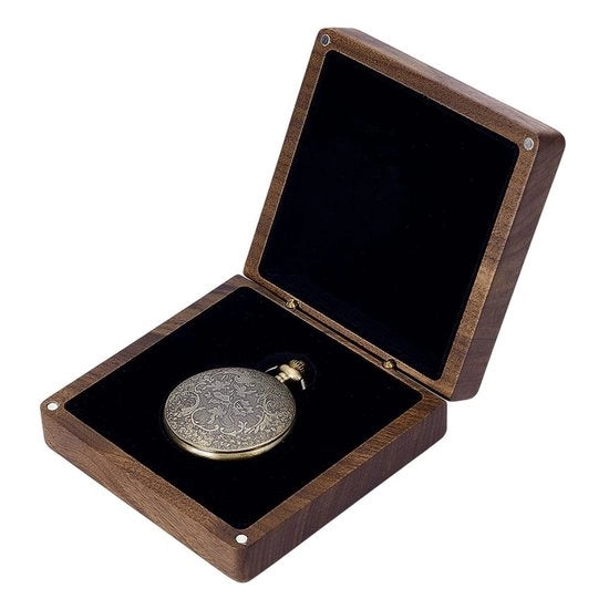 Organizzatore orologio in legno di noce - 10x10cm - Modello 62,5x48mm - Etui per orologio per uomo