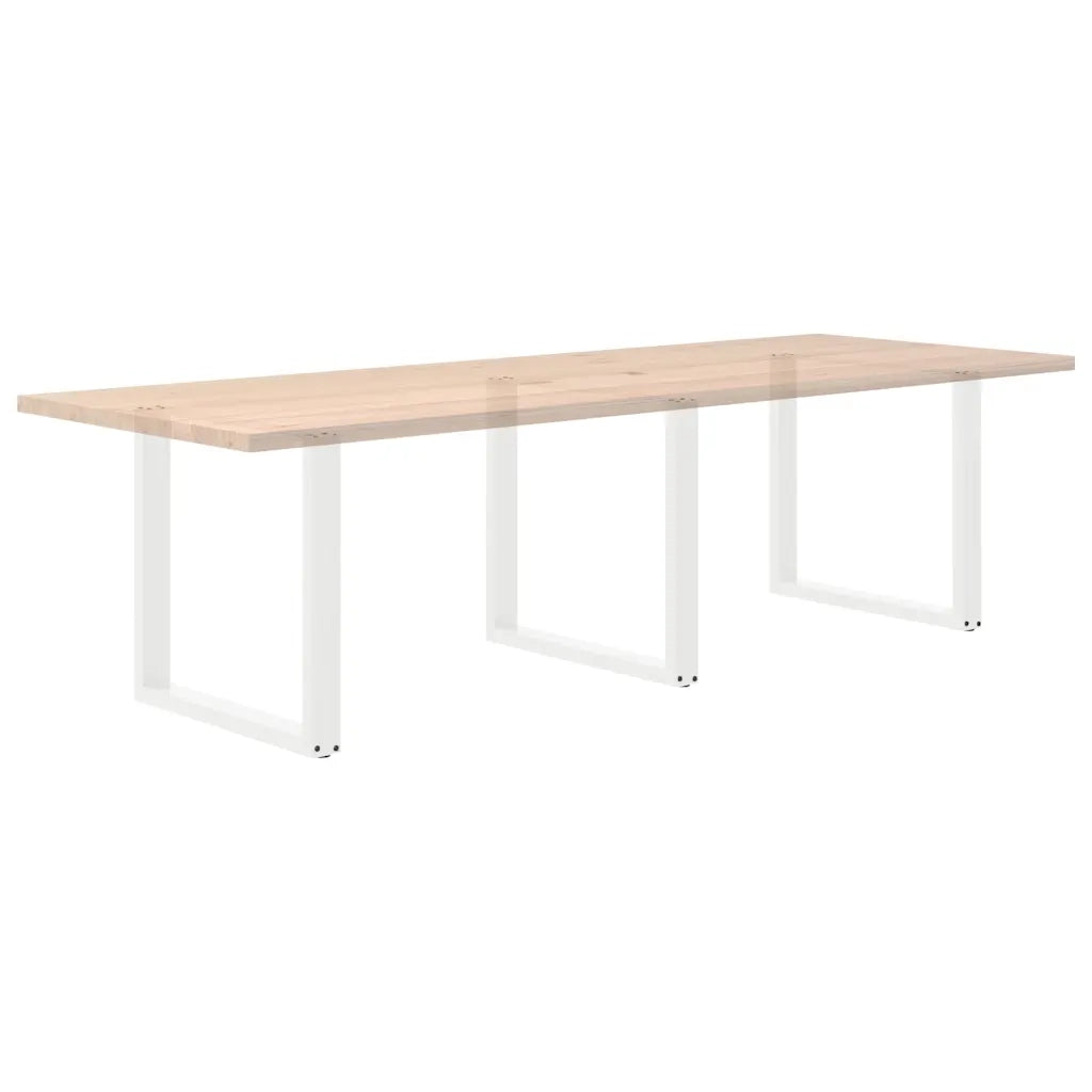 Gambe per tavolo da pranzo a forma di U 3 pz bianche 90x(72-73) cm in acciaio