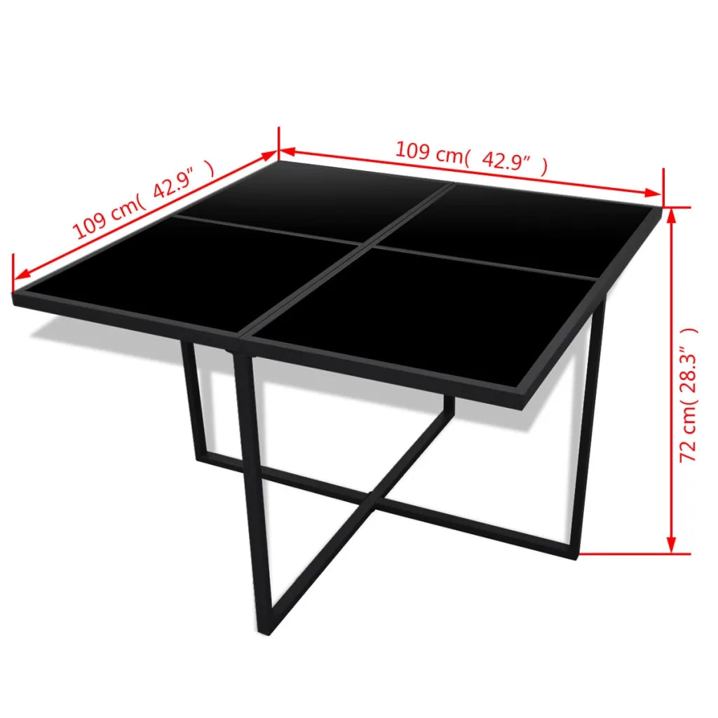 Set da Pranzo da Giardino 9 pz | Set Salotto da Giardino con Cuscini in Polyrattan Nero
