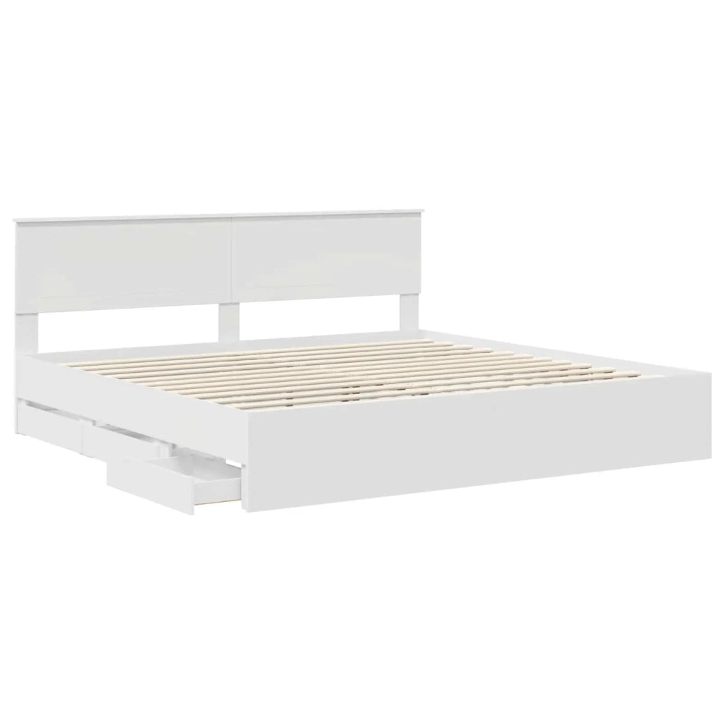 Struttura del letto Bianco 200 x 200 cm Legno Ingegnerizzato