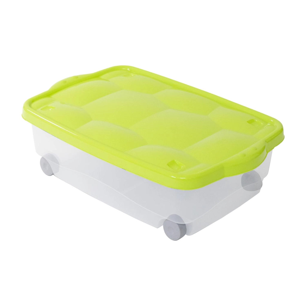 SET 3 BOX 24 LT CONTENITORE CON COPERCHIO E RUOTE 60X40X18,5 CM GAIA
