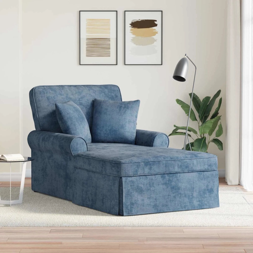 Chaise Longe con Gonna con cuscino Blu 157 x 91 x 91 cm ARES CFW8005647