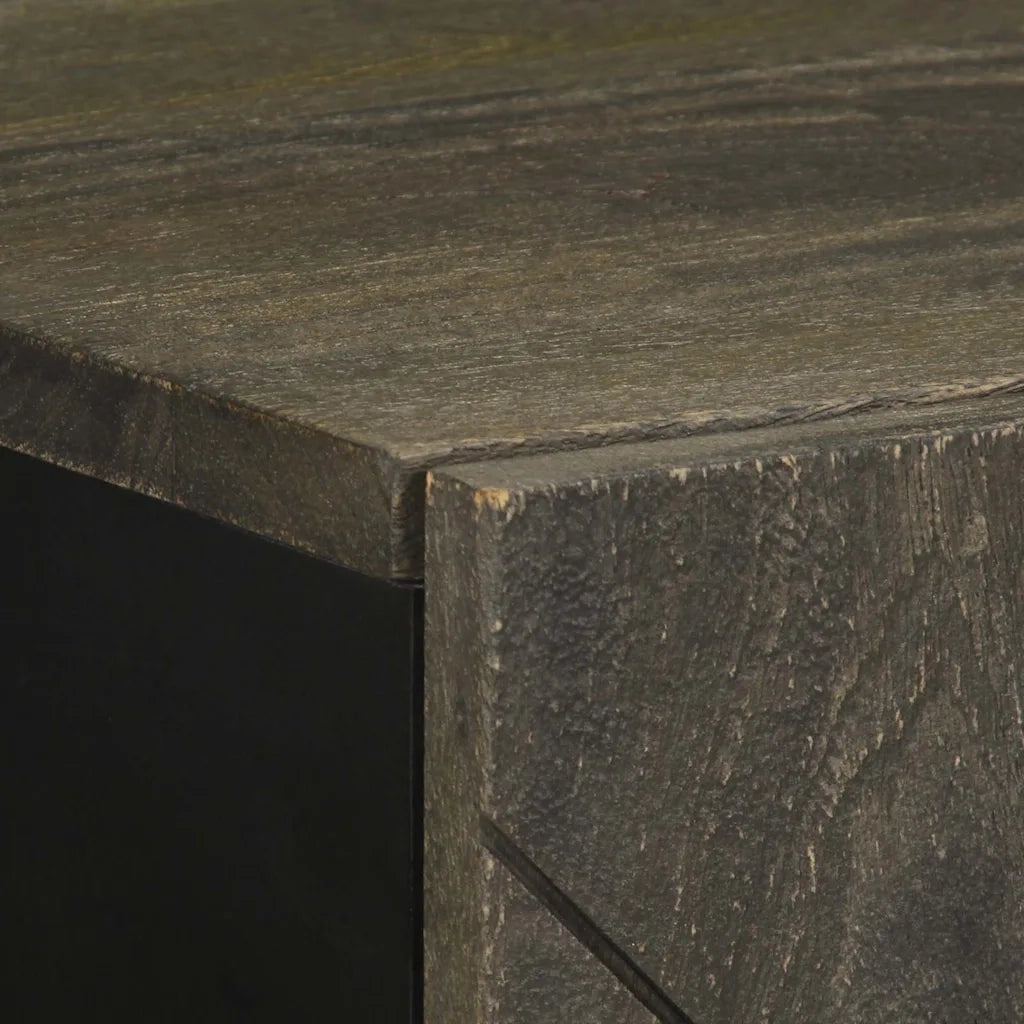 Credenza-Buffet-Armadio da cucina Nera 40x33x75 cm in Legno Massello di Mango 270954