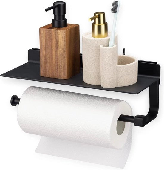 Supporto per rotolo da cucina 2-in-1 perno per rotolo da cucina - Supporto per parete pegboard - Nero 

 o Modello: 12345
 o Materiale: Acciaio inossidabile
 o Dimensioni: 30x20 cm
 o Peso: 0,5 kg