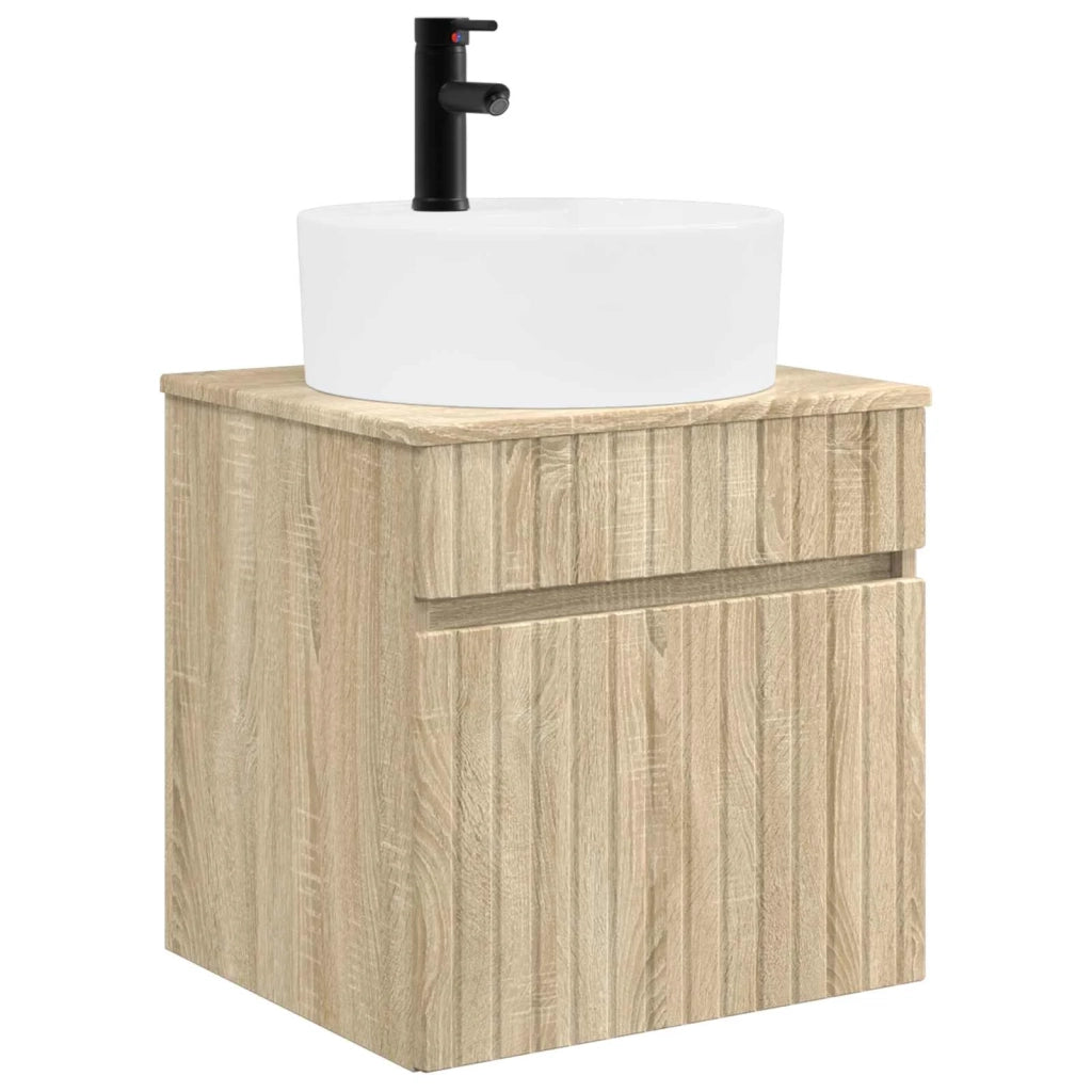 Set di Armadi da Bagno 3 pz Rovere Sonoma 49 x 44,5 x 65 cm 3405749