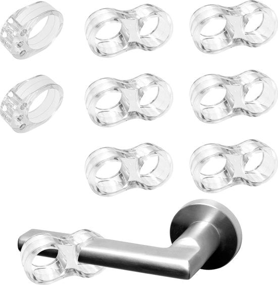 Stoppero per porte 8 pezzi trasparente PVC maniglia di protezione per porte con gomma O-8