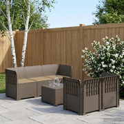 Divano da Giardino 5 Posti con Cuscini Stile Rattan PP 3443904