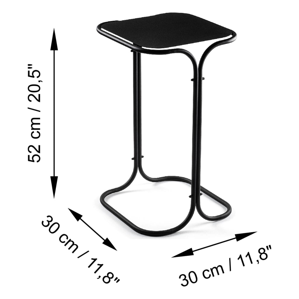 Cerami, Tavolino da Salotto Forma Quadrato, 30x30x52h cm Nero
