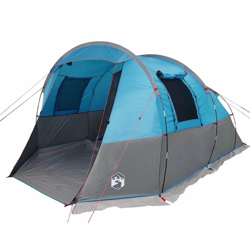 Tenda da Campeggio a Tunnel per 4 Persone Blu Impermeabile 94632