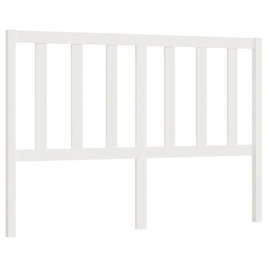 Testiera per Letto Bianca 126x4x100cm in Legno Massello di Pino