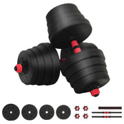 Set Manubri e Bilanciere 2-in-1 30 kg Nero e Rosso CFW8473130