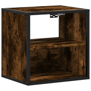Comodino | Armadio da Notte | Mobiletto da notte a Muro Rovere Fumo 40x31x39,5 cm