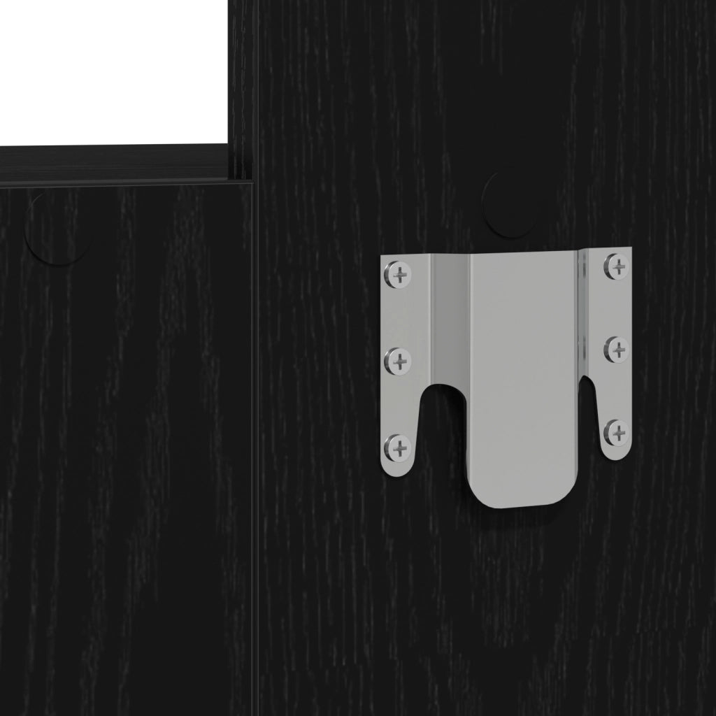 Toeletta Appesa al Muro Rovere Nero 83x40x70 cm