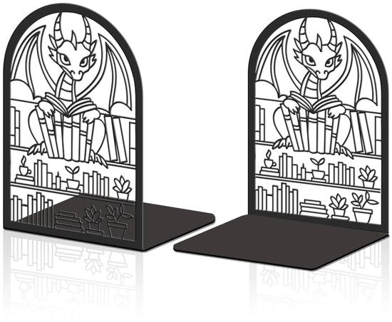 Sostegno per libri in metallo con disegno di drago - Sostegno decorativo per libri - Supporto per libri - Supporto per libri per scrivania - Supporto per libri per ufficio - Supporto per libri per casa - Supporto per libri per biblioteca