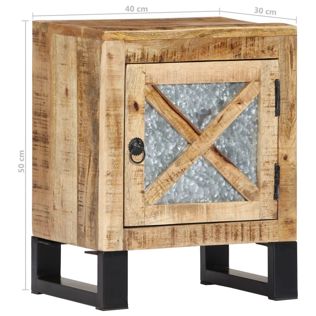 Comodino | Armadio da Notte | Mobiletto da notte 40x30x50 cm in Legno Massello di Mango