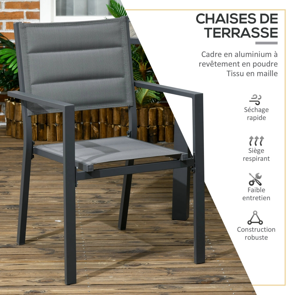 Set da giardino con tavolo allungabile e sedie ¨C zephmum ¨C grigio