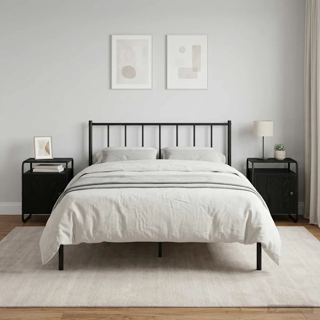 Armadio da Notte 2 pz Rovere Nero Legno ingegnerizzato 8007612