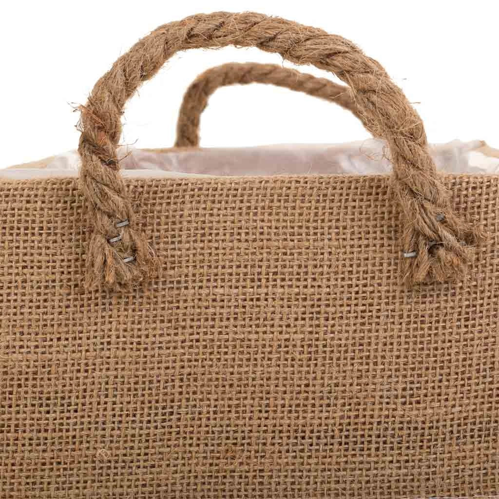 Cestino in filo di tessuto marrone 26x19x10h