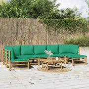 Set Salotto da Giardino 8pz con Cuscini Verdi BambÃ¹cod mxl 100291
