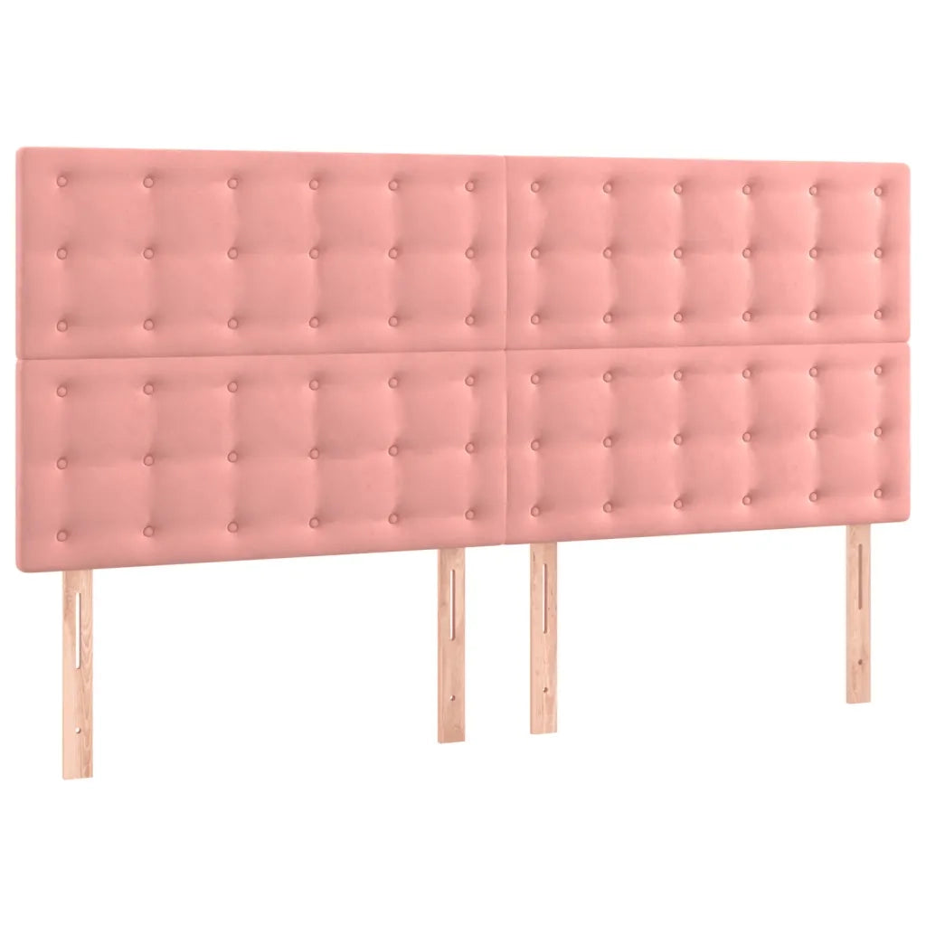 Testiera a LED Rosa 180x5x118/128 cm in Velluto 3122923