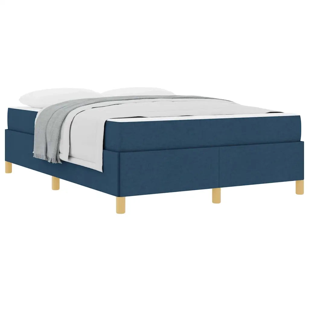 vidaXL Letto a molle con materasso Blu e Bianco 160 x 200 cm Tessuto