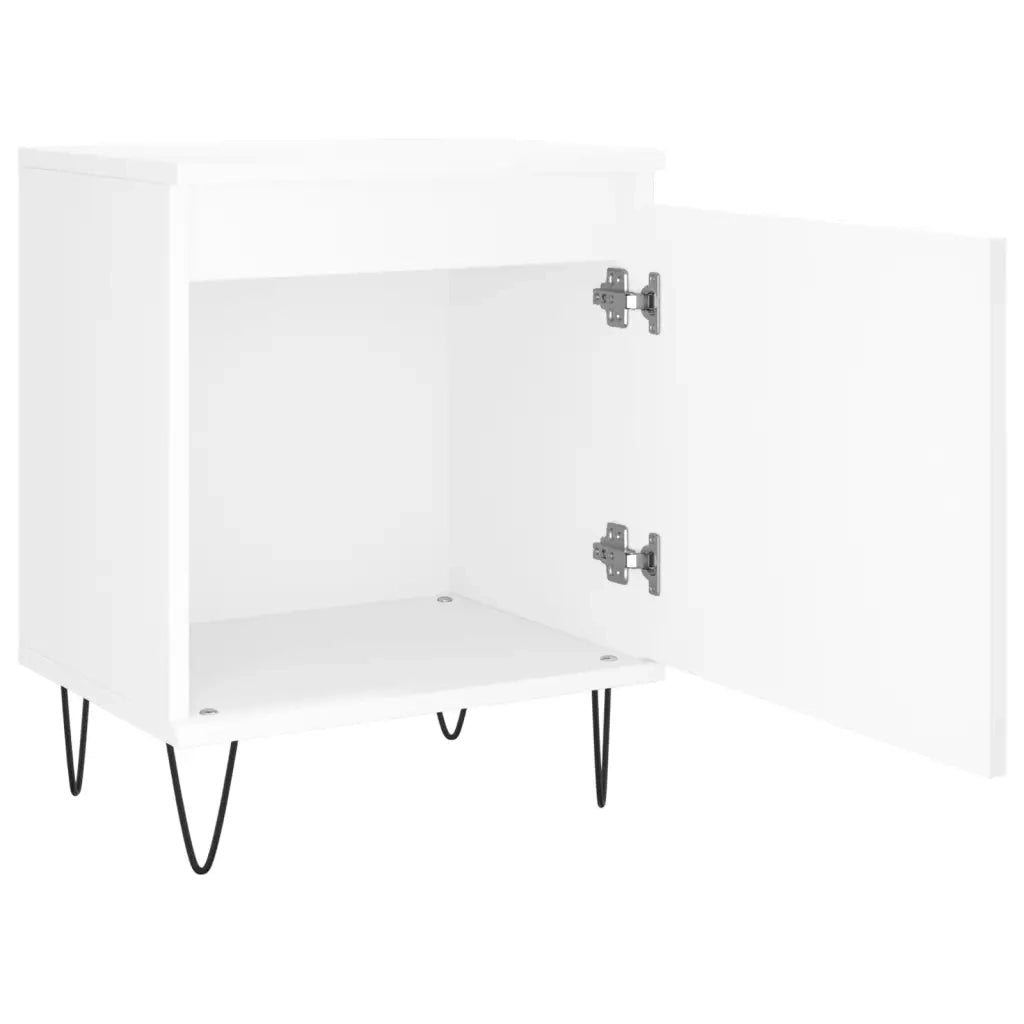 Comodini 2 pz Bianchi 40x30x50 cm in Legno Multistrato 826829