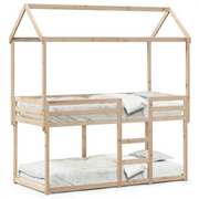 Letto singolo | Letto per adulti | Letto a Castello con Tetto 80x200 cm in Legno Massello di Pino