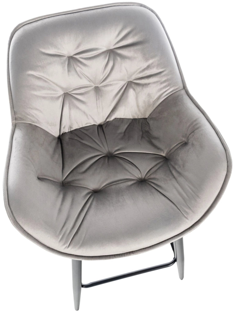 Sgabello da bar Gibson in velluto altezza seduta 76 cm grigio